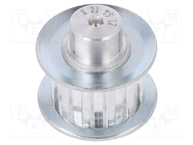 Belt pulley; T5; W: 10mm; whell width: 21mm; Ø: 18.25mm; aluminium