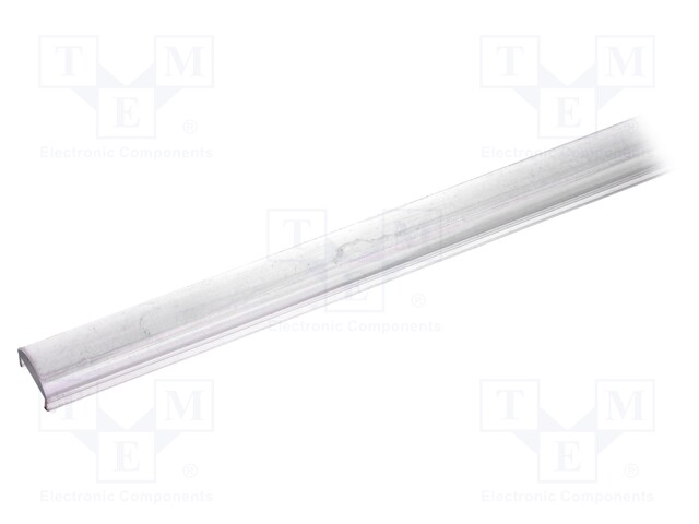 Cover for LED profiles; transparent; 2m; V: C,lens; push-in