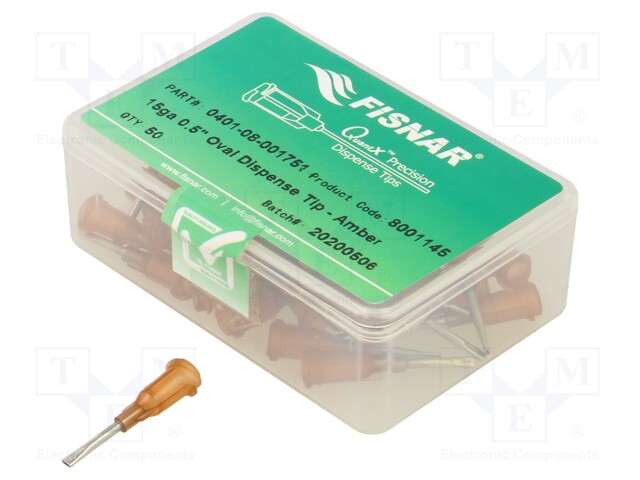 Needle: special; 0.5"; Size: 15; straight; 1.37mm; Tip mat: PTFE