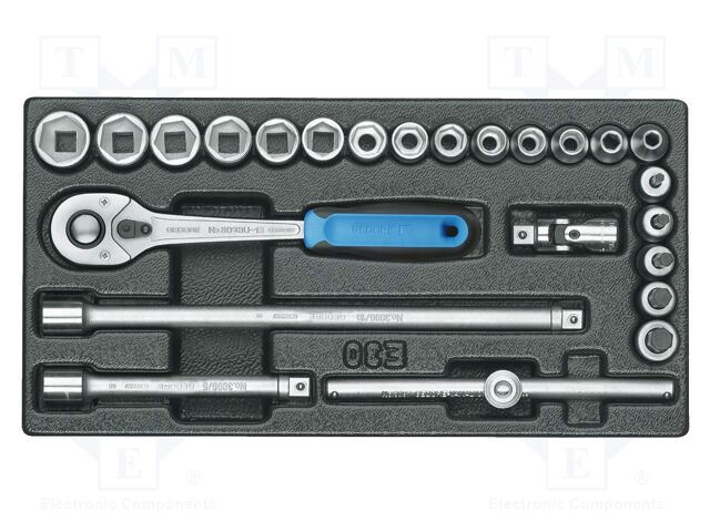 Wrench-set; rattle,socket spanner; 1/3"