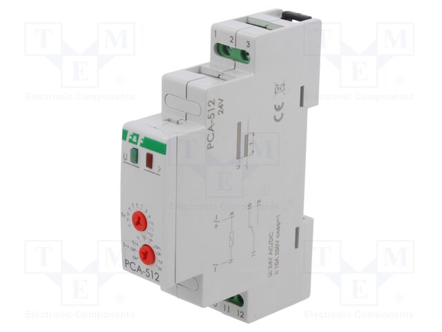 Timer; 0,1s÷24days; SPDT; 10A; 24VAC; 24VDC; for DIN rail mounting