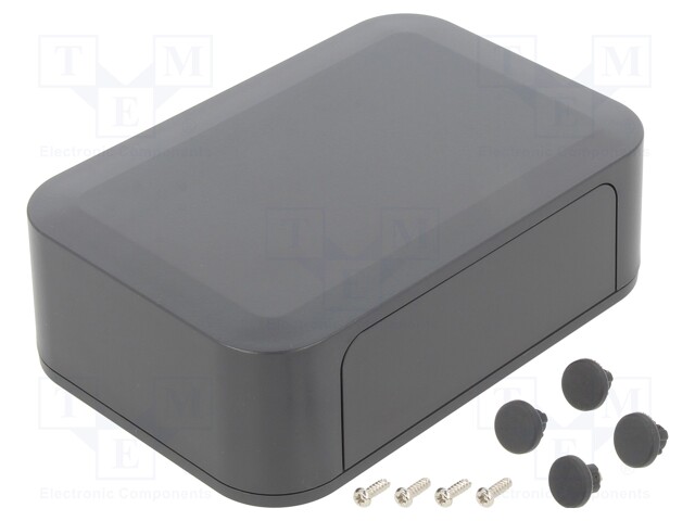 Enclosure: with panel; PF; X: 125mm; Y: 85mm; Z: 35mm; ABS; dark grey