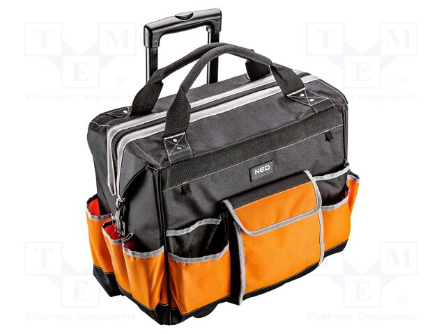 Bag; tool case; black-orange; poliester 600D; 445x272x350mm; 30kg