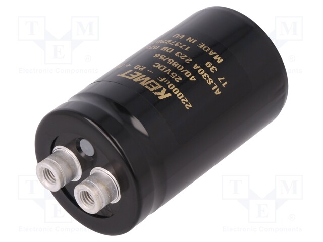 Capacitor: electrolytic; 22000uF; 25VDC; Leads: screw; ESR: 17mΩ