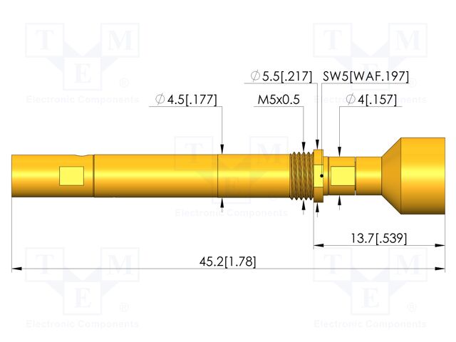 Test needle; screw-in
