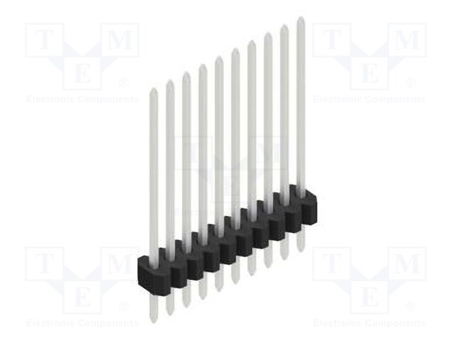 Connector: pin strips; pin header; male; PIN: 10; 1.27mm; THT; 1x10