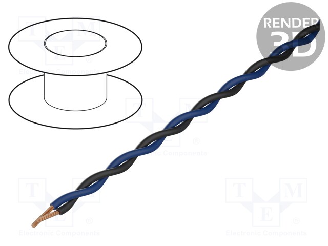 Wire: assembly; Core: stranded; 2x1.4mm; -20÷70°C; Package: 100m