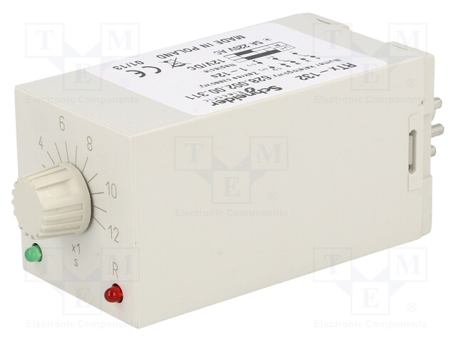 Timer; 1÷12s; DPDT; 230VAC/5A; 12VDC; number of operation modes: 1