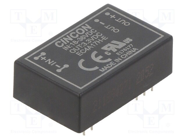 Converter: DC/DC; 5/6W; Uin: 18÷36V; 3.3VDC; Iout: 1200mA; DIP24