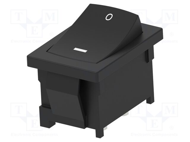 ROCKER; SPST; Pos: 2; ON-OFF; 16A/250VAC; 6A/28VDC; none; 13x19.2mm