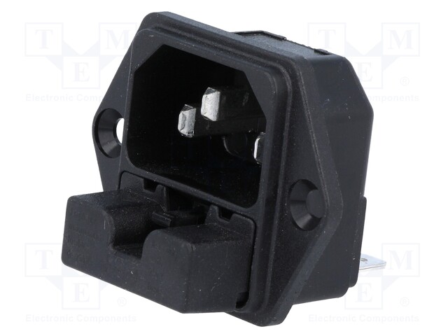 Connector: AC supply; socket; male; 10A; 250VAC; IEC 60320