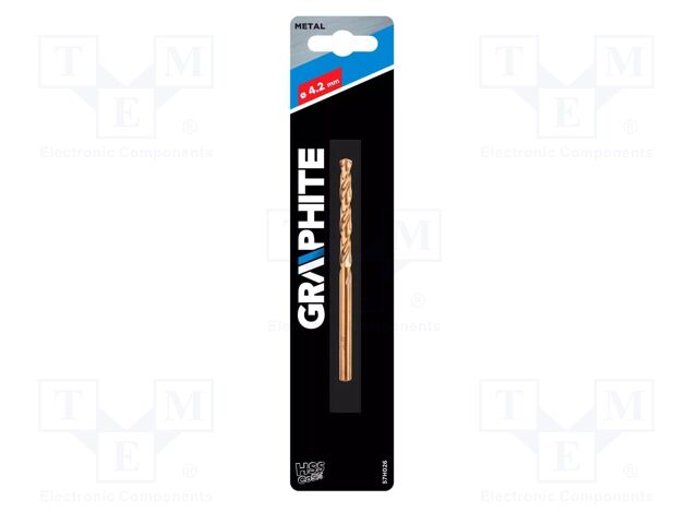 Drill bit; for metal; Ø: 4.2mm; high speed steel cobalt HSS-Co