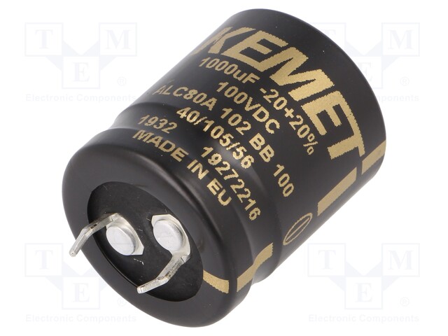 Capacitor: electrolytic; 1mF; 100VDC; ESR: 289mΩ; SNAP-IN; ±20%