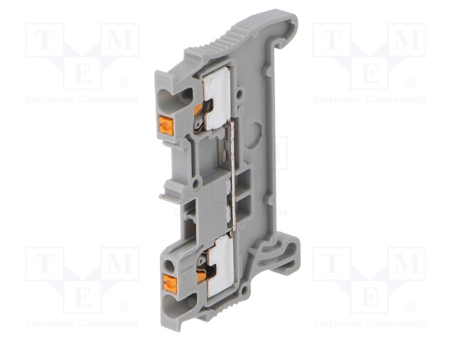Splice terminal: rail; 0.14÷2.5mm2; ways: 1; terminals: 2; grey