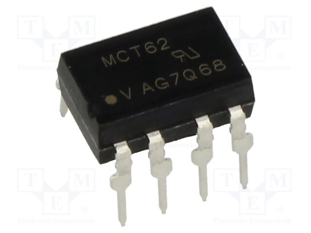 Optocoupler, Transistor Output, 2 Channel, DIP, 8 Pins, 60 mA, 5 kV, 100 %