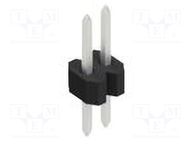 Connector: pin strips; pin header; male; PIN: 2; 1.27mm; THT; 1x2