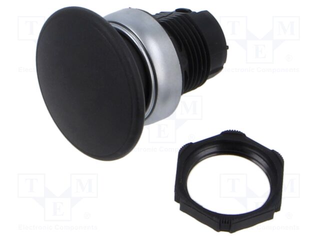 Switch: push-button; 22mm; Stabl.pos: 1; black; IP66,IP67,IP69K