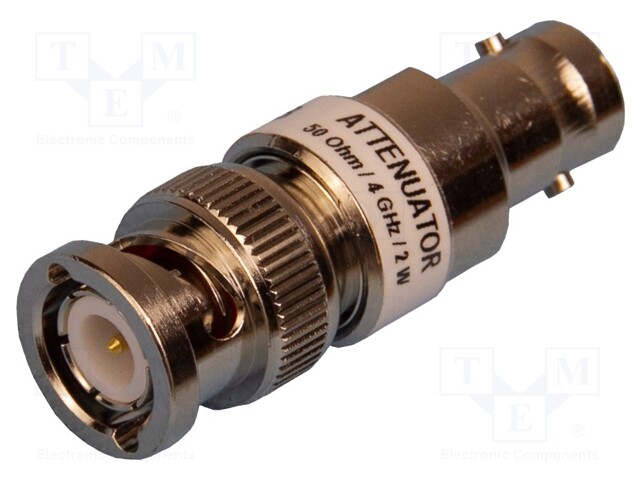 Attenuator; BNC socket,BNC plug; 50Ω; 8dB; 4GHz; 42.6mm