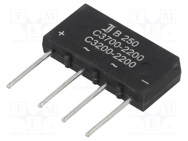 Bridge rectifier: single-phase; Urmax: 600V; If: 3.7A; Ifsm: 150A