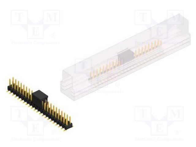 Connector: pin strips; pin header; male; PIN: 44; 2.54mm; SMT; 2x22