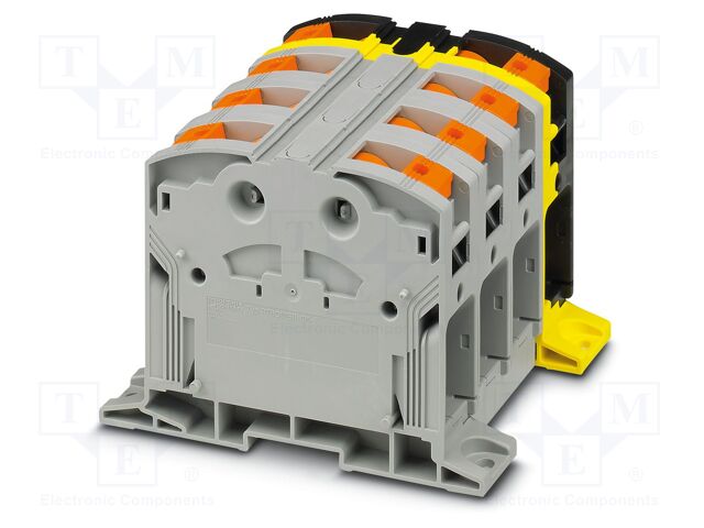 Splice terminal: rail; PA; L: 108.3mm; ways: 4; terminals: 8; W: 124mm