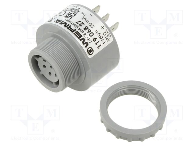 Signaller: sound; buzzer; 115VDC; 115VAC; 90dB(d=1m); IP30; grey