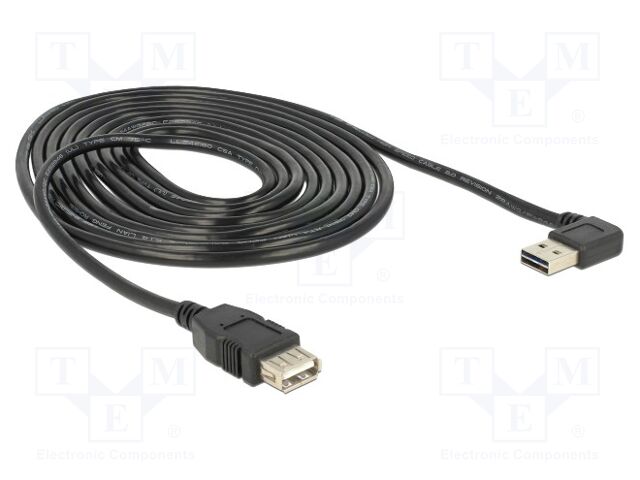 Cable; USB 2.0; gold-plated; 3m; black; 24AWG,28AWG; 480Mbps