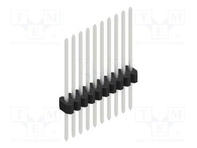 Connector: pin strips; pin header; male; PIN: 10; 1.27mm; THT; 1x10