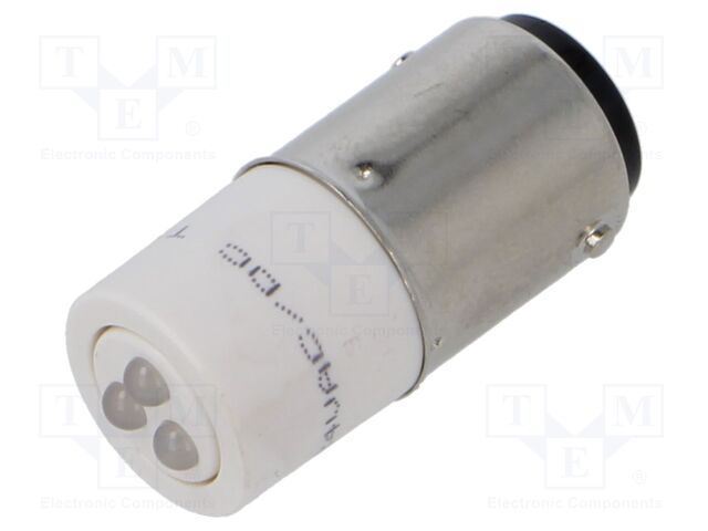 Indicator: LED; BA15D; white; plastic; 24VAC; 24VDC; -20÷60°C