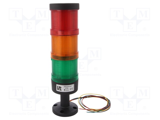 Signaller: signalling column; LED; red/orange/green; Usup: 24VDC