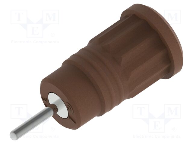 Connector: 4mm banana; socket; 36A; brown; nickel plated; 35mm