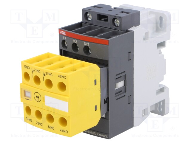 Contactor: 3-pole; NO x3; Auxiliary contacts: NC x2,NO x2; 9A; DIN