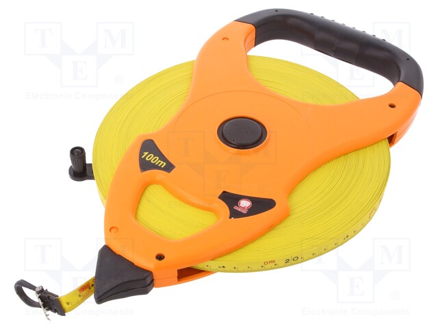 Measuring tape; L: 100m; Width: 15mm; Enclos.mat: ABS