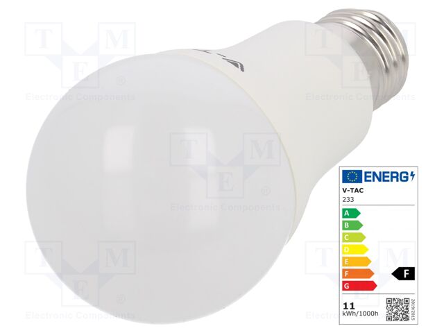 LED lamp; cool white; E27; 220/240VAC; 1055lm; 11W; 200°; CRImin: 80
