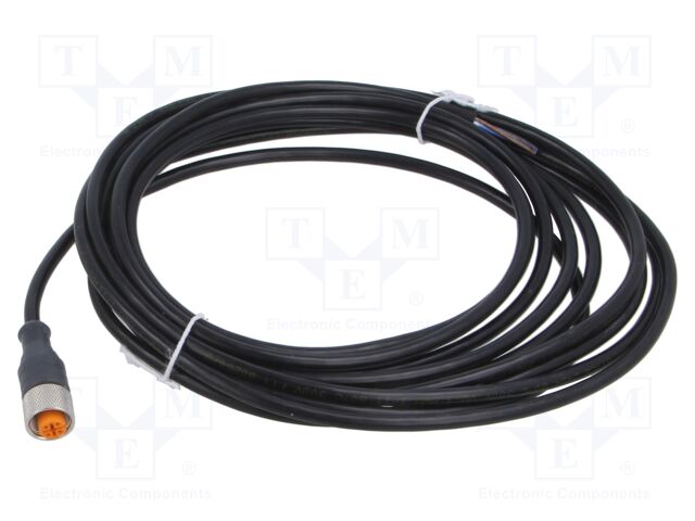 Connection lead; M12; PIN: 4; straight; 5m; PVC; female