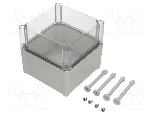 Enclosure: multipurpose; X: 188mm; Y: 188mm; Z: 180mm; SOLID; grey