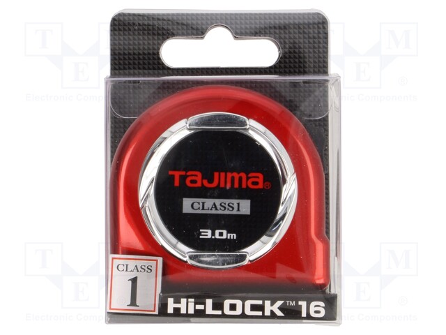 Measuring tape; L: 3m; Width: 16mm; Enclos.mat: ABS; Class: I