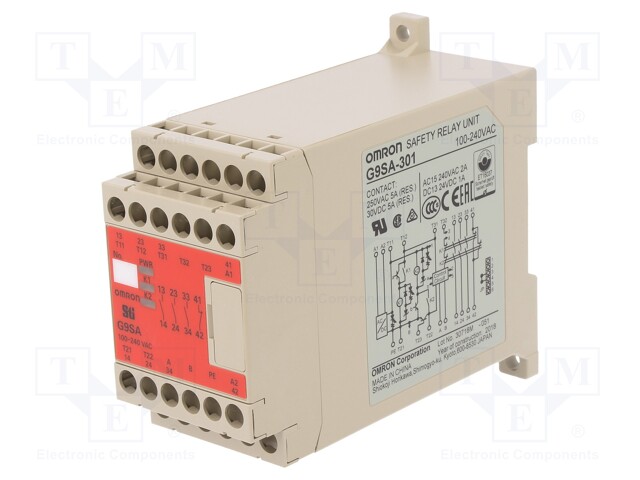 Module: safety relay; Series: G9SA; IN: 2; Mounting: DIN; -20÷55°C
