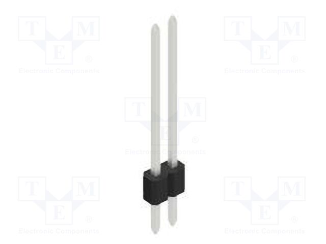 Connector: pin strips; pin header; male; PIN: 2; 1.27mm; THT; 1x2
