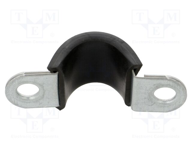 Fixing clamp; ØBundle : 18mm; W: 20mm; steel; Cover material: EPDM