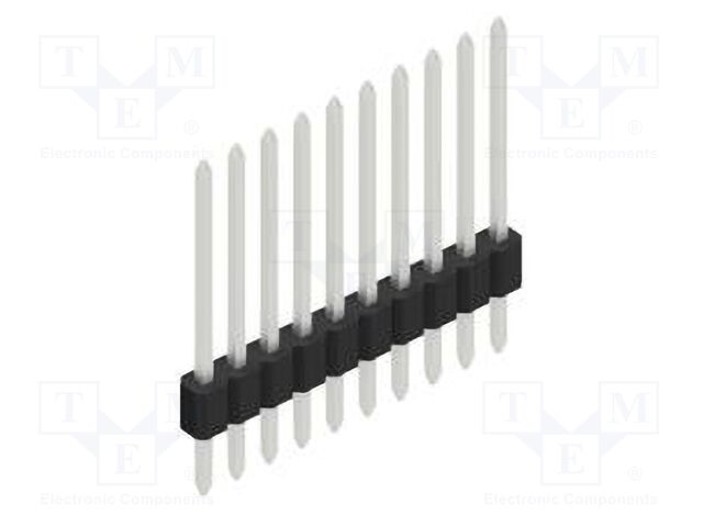 Connector: pin strips; pin header; male; PIN: 10; 1.27mm; THT; 1x10