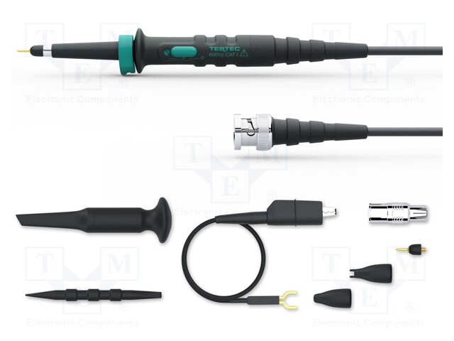 Probe: for oscilloscope; passive; 10MHz(1: 1),100MHz(10: 1); 600V