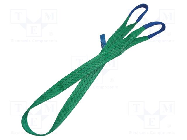 Fastening belt; L: 2m; Width: 60mm; polyester; green; 2000kg