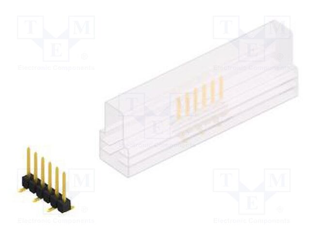 Connector: pin strips; pin header; male; PIN: 6; 2.54mm; SMT; 1x6