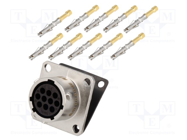 Connector: circular; Series: RT360; socket; female; crimped; PIN: 10