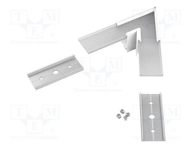 Connector 60°; white; aluminium,polycarbonate