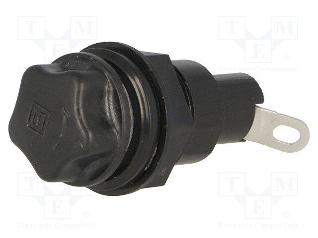 Fuse holder; cylindrical fuses; 5x20mm; 6.3A; Mounting: on panel