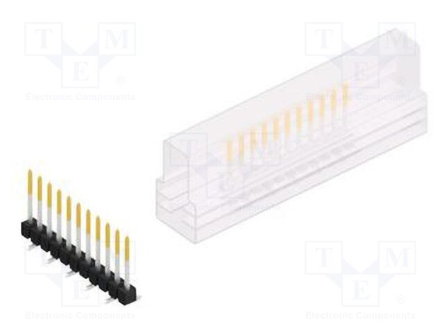 Connector: pin strips; pin header; male; PIN: 11; 2.54mm; SMT; 1x11