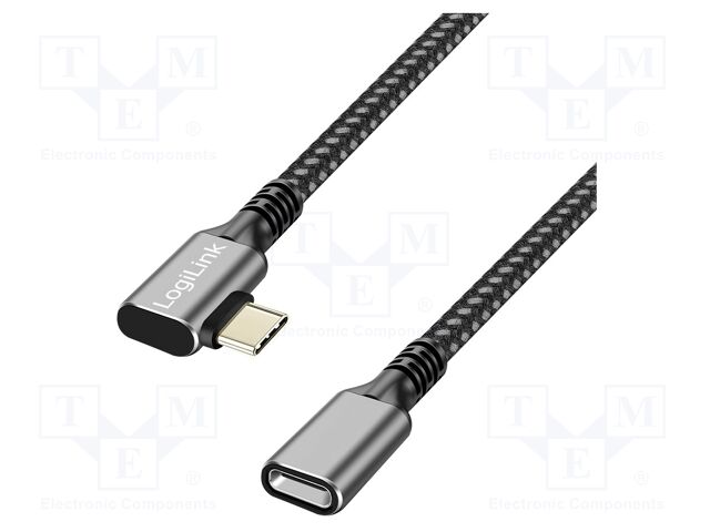 Cable; USB 3.2 Gen 2; USB C socket,USB C angled plug; 0.5m; PVC
