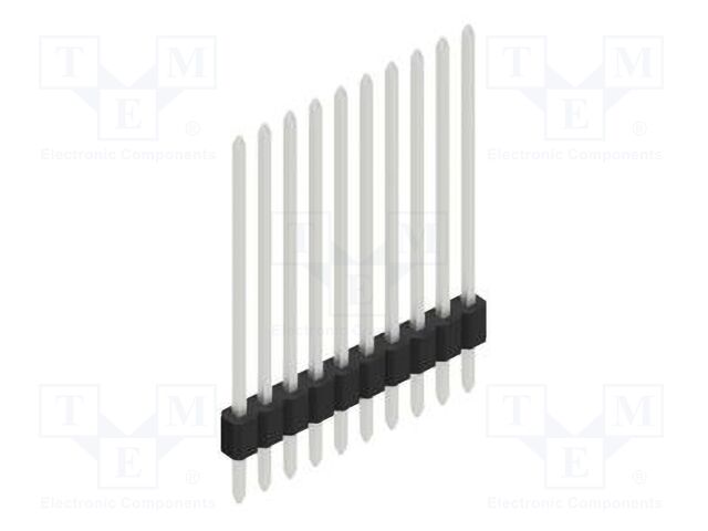 Connector: pin strips; pin header; male; PIN: 10; 1.27mm; THT; 1x10